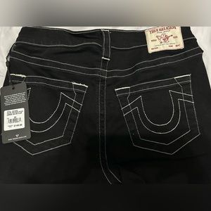 True Religion black with white stitched jeans 
Stretchy Size:30
Never Worn